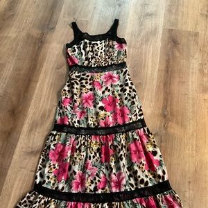 Floral cheetah print dress